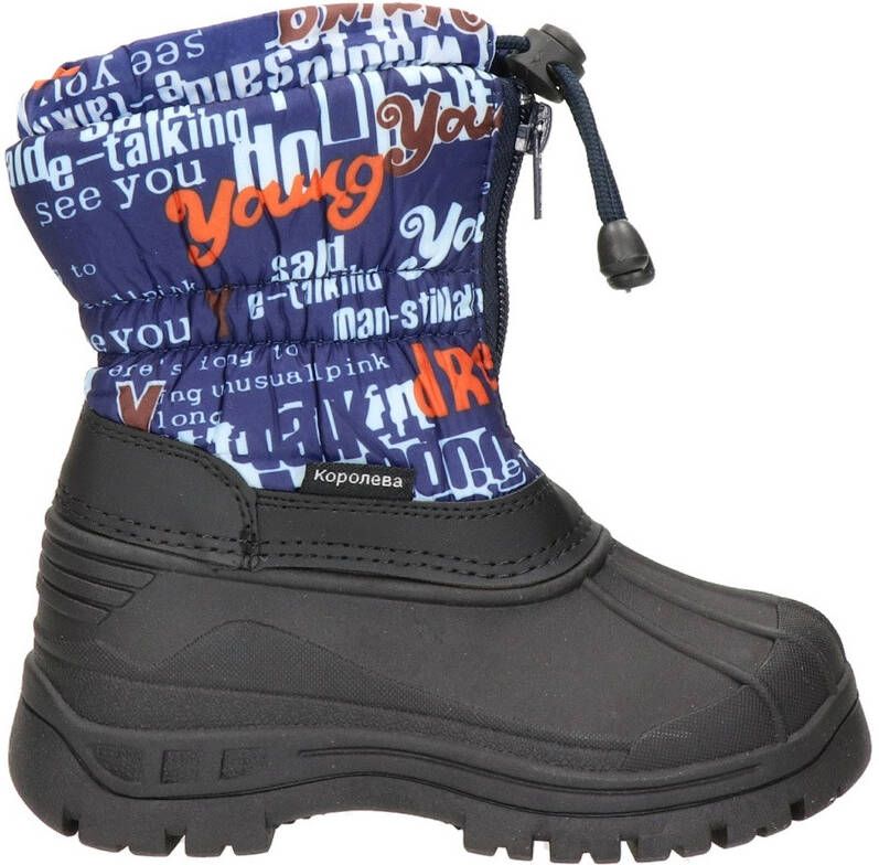 Snow Fun snowboots blauw zwart Jongens Meisjes Synthetisch Tekst 29