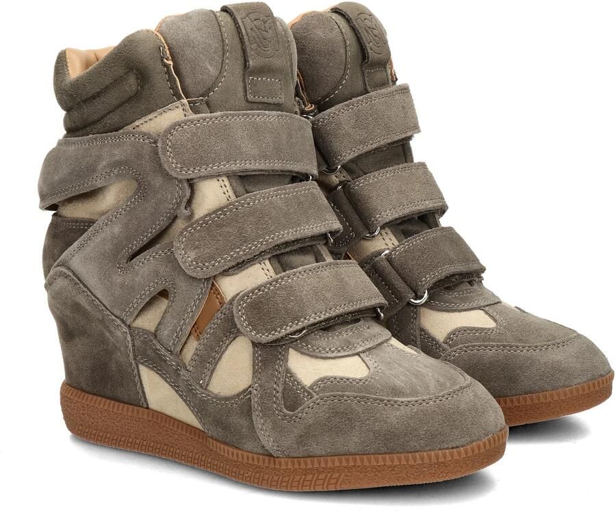 Steve Madden suède sneakers met sleehak taupe - Foto 8