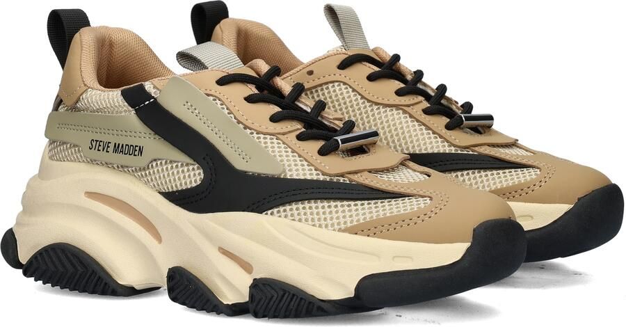 STEVE MADDEN Possession-E Khaki Black Beige Kunststof Lage sneakers Dames - Foto 3