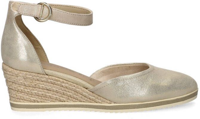 Tamaris Gouden Champagne Leren Espadrille met Klittenband Yellow Dames - Foto 5