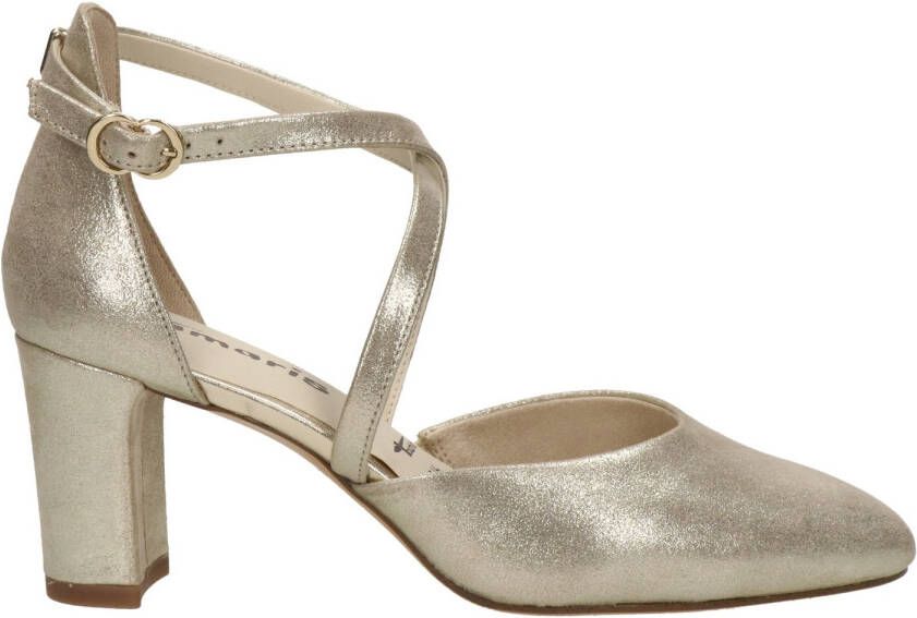 Tamaris leren pumps goud