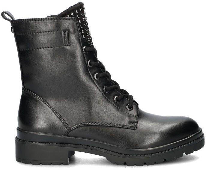 Tamaris Veterlaarsjes blokhak veterschoenen bikerboots bezet met studs - Foto 4
