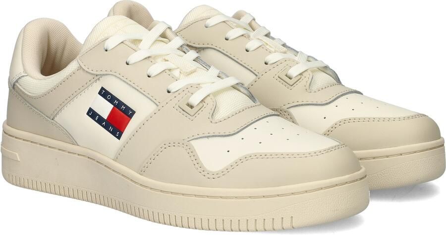 Tommy Jeans TJM Retro Basketess leren sneakers ecru - Foto 6