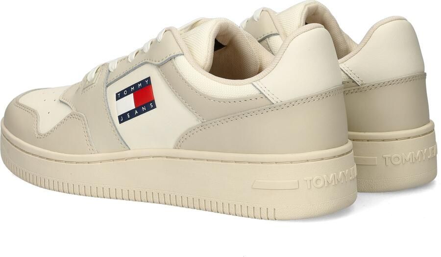 Tommy Jeans TJM Retro Basketess leren sneakers ecru - Foto 7