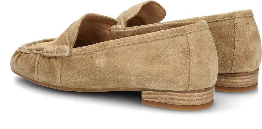 Unisa dames loafers met geplooide details beige suède - Foto 5