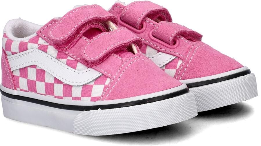 Vans Old Skool V Color Theory Checkerboard Sneakers Meisjes Roze - Foto 3