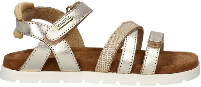 VINGINO Florence leren sandalen goud metallic Meisjes Leer Meerkleurig 29 - Foto 4