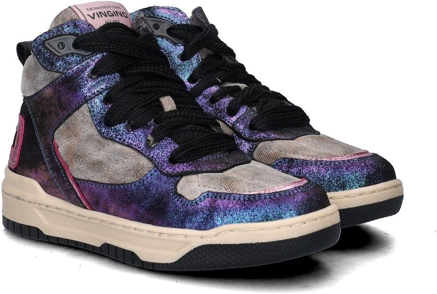 Vingino VIN825556-998 Meisjes Hoge Sneakers Multicolor Leer Veters - Foto 5