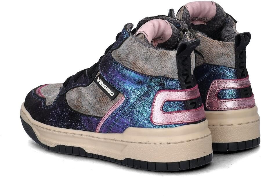 Vingino VIN825556-998 Meisjes Hoge Sneakers Multicolor Leer Veters - Foto 6