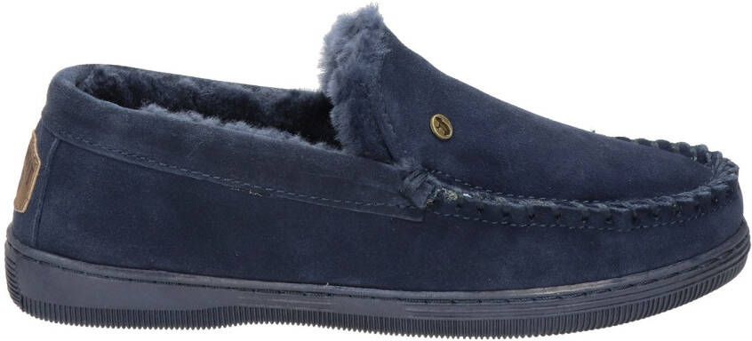 Warmbat Australia Grizzly suède pantoffels donkerblauw