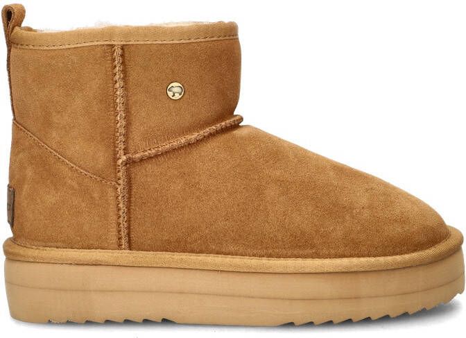 Warmbat Wallaby Suede boot Plateau Dames Laarzen Cognac