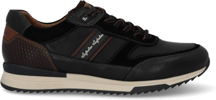 Australian Filmon Sneakers Heren Leren Sneaker Zwart - Foto 6