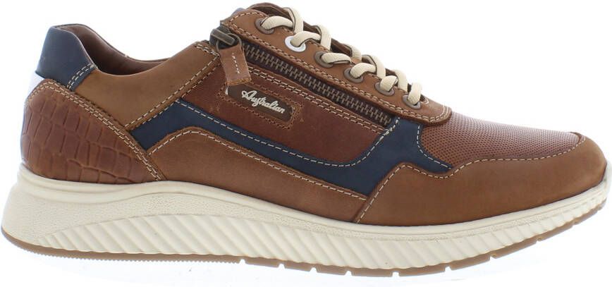 Australian Stijlvolle leren sneakers met rits en veters Brown Heren - Foto 16