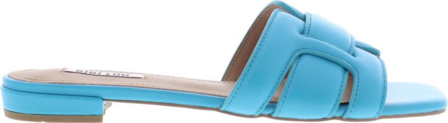 BiBi Lou Slippers Dames Sandalen Instappers Damesschoenen Leer Blokhak 760Z10VK Blauw - Foto 9