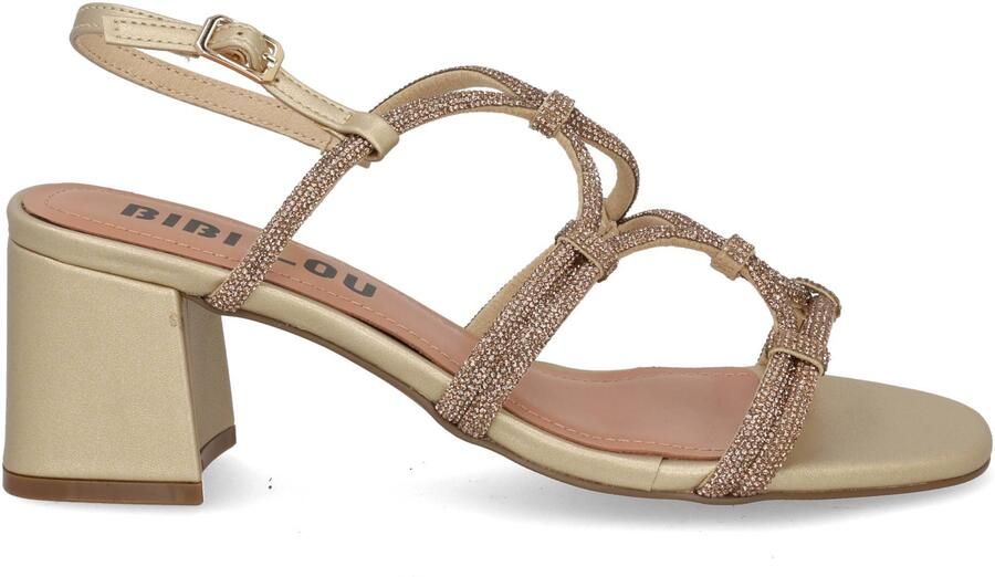 BIBI LOU Sandalen met Hak Dames 958z00hg Maat: 38 Materiaal: Textiel Kleur: Goudkleurig - Foto 6