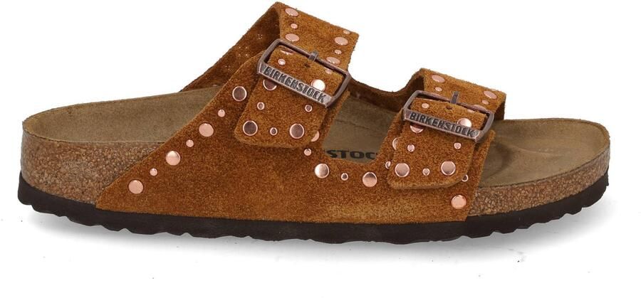 BIRKENSTOCK Teenslippers Dames Arizona Rivet Border Maat: 40 Materiaal: Suède Kleur: Camel - Foto 9