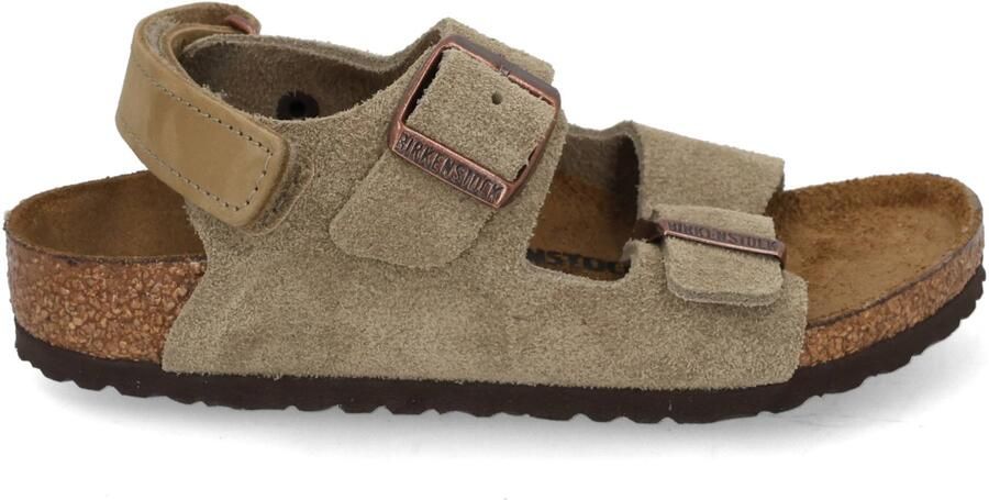 Birkenstock Kid's Milano AS Suede Leather Sandalen Narrow beige bruin - Foto 3