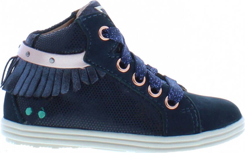 BunniesJR Bunnies JR Sari Stoer Meisjes Hoge Sneakers Blauw Nubuck Veters - Foto 2