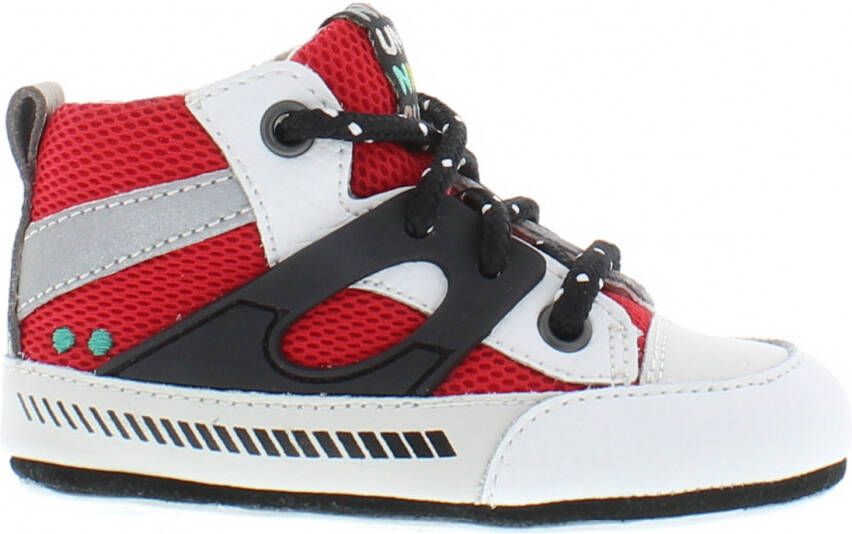 BunniesJR Bunnies JR 222122-500 Jongens Babysneakertjes Rood Leer Veters - Foto 2