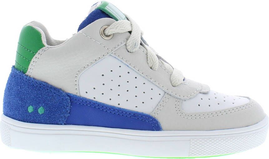 BunniesJR Bunnies JR 223303-523 Jongens Lage Sneakers Blauw Beige Wit Groen Leer Veters - Foto 2