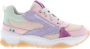 BunniesJR Bunnies JR 223374-570 Meisjes Lage Sneakers Roze Multi Leer Veters - Thumbnail 3