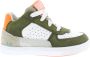 BunniesJR 224303-569 Jongens Lage Sneakers Groen Grijs Wit Oranje Leer Veters - Thumbnail 3