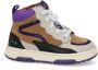BunniesJR 224841-503 Meisjes Hoge Sneakers Paars Beige Groen Leer Veters - Thumbnail 2