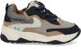 BunniesJR 225877-129 Jongens Lage Sneakers Blauw Leer Veters - Thumbnail 3