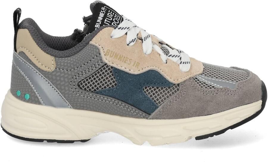 BunniesJR 226060-484 Jongens Lage Sneakers Grijs Leer Mesh Veters - Foto 2