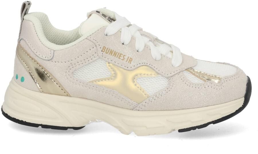 BunniesJR 226060-994 Meisjes Lage Sneakers Beige Leer Mesh Veters - Foto 2