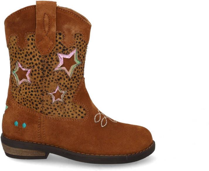 BunniesJR 225829-432 Meisjes Cowboy Boots Cognac Leer Ritssluiting - Foto 4