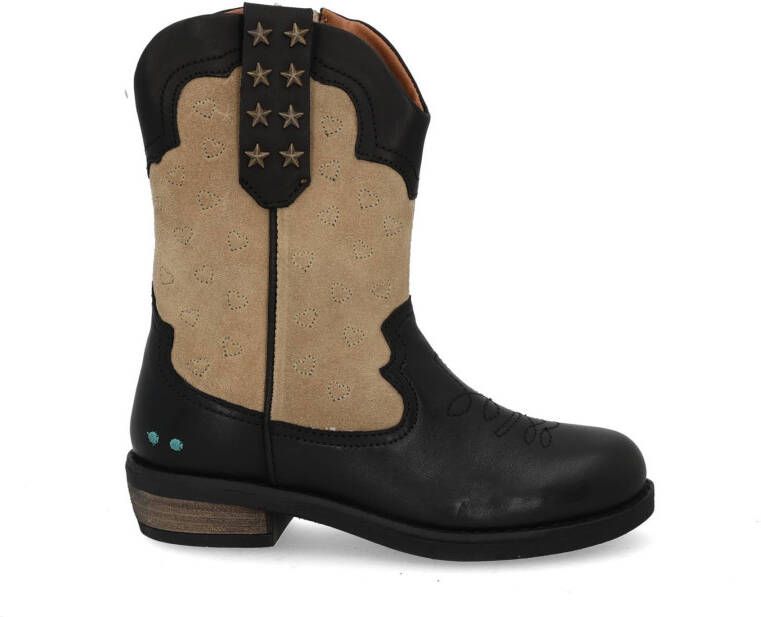 BunniesJR 225828-589 Meisjes Cowboy Boots Zwart Leer Ritssluiting - Foto 3
