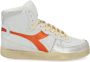 Diadora Heritage MI Basket metal pigskin used white orange Wit - Thumbnail 4
