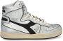 DIADORA Hoge Sneakers Dames Mi Basket Used Z Maat: 36 Materiaal: Leer Kleur: Zilver - Thumbnail 4