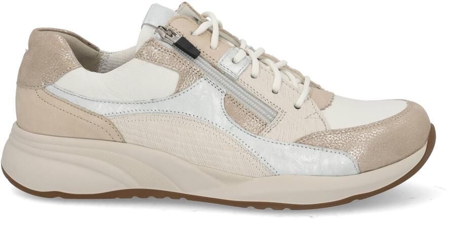 Durea Sneaker 6318 608 2077 Taupe Wit Zilver Wijdte K - Foto 4