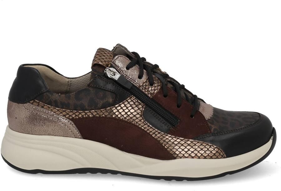 Durea 6318.608.2264 Zwart taupe d. bruin sneaker K-wijdte - Foto 3