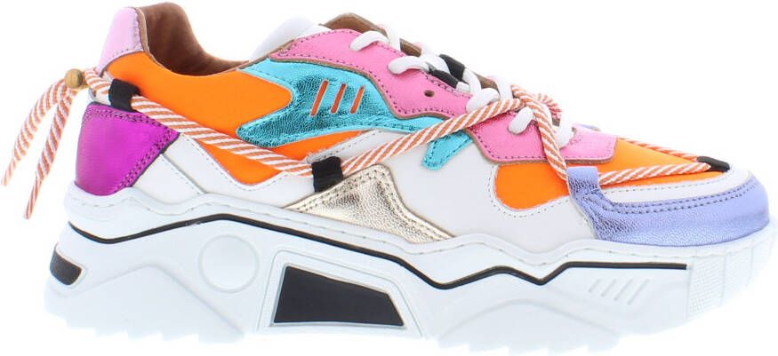 DWRS LABEL Jupiter Orange Multi Oranje Leer Lage sneakers Dames - Foto 4