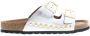 DWRS LABEL DWRS Malibu metallic leer | sil Zilver Leer Slippers met gesp Dames - Thumbnail 2