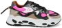 Dwrs Dames Sneakers Saturnus Neon pink black Multi - Thumbnail 3