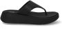 FitFlop F-Mode Leather Flatform Toe-Post Sandals ZWART - Thumbnail 5