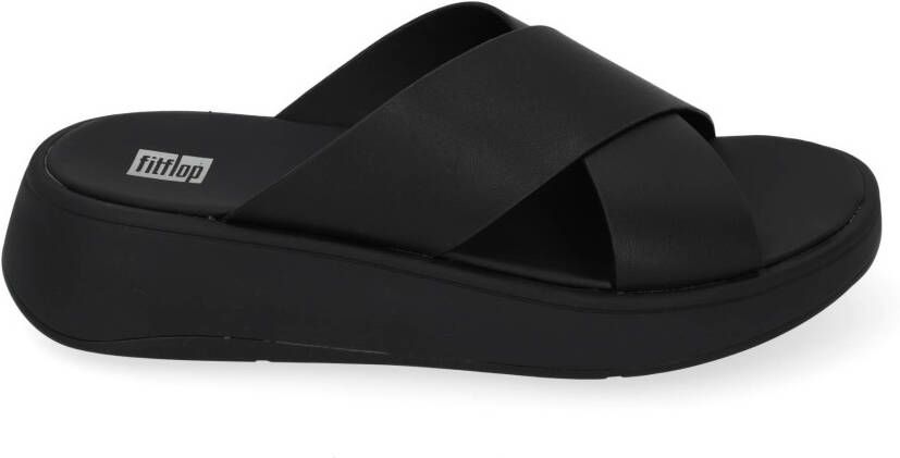 Fit Flop F-mode flatform cross all black Zwart