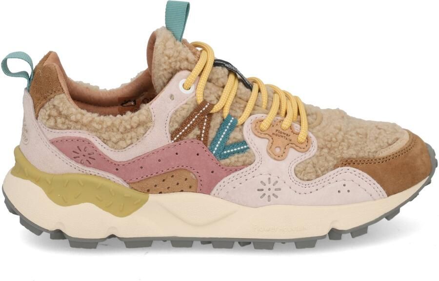 Flower mountain dames sneakers bruin roze beige teddy - Foto 2
