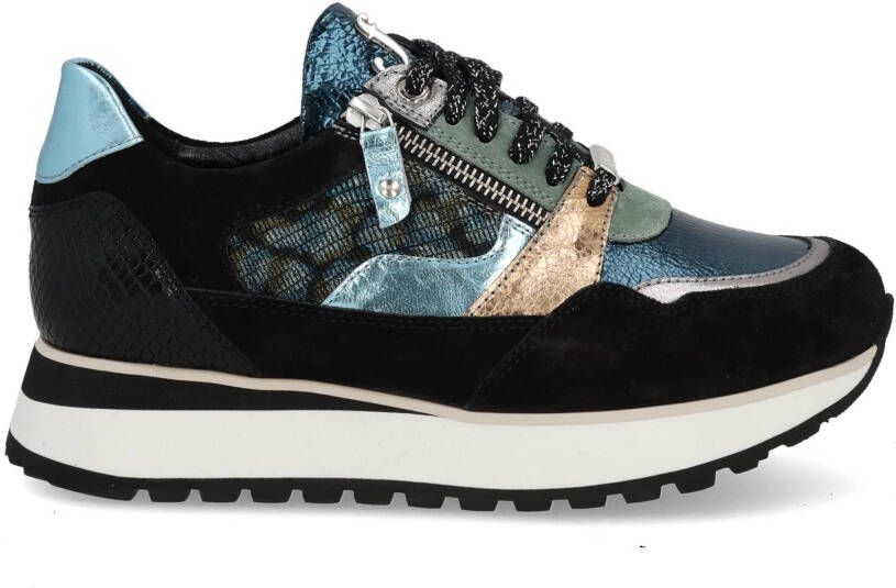 Footnotes 31009 met print petrol Multi