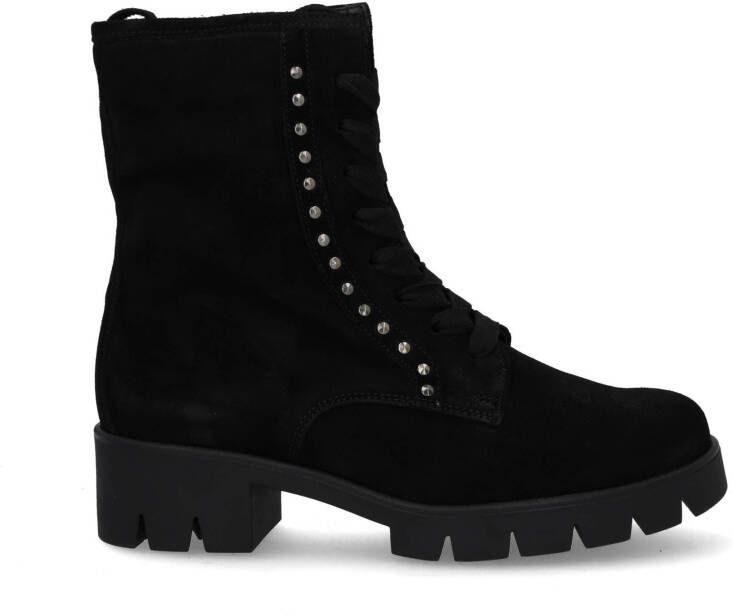 Gabor Veterlaarsjes blokhak plateau veterschoenen versierd met strassstenen
