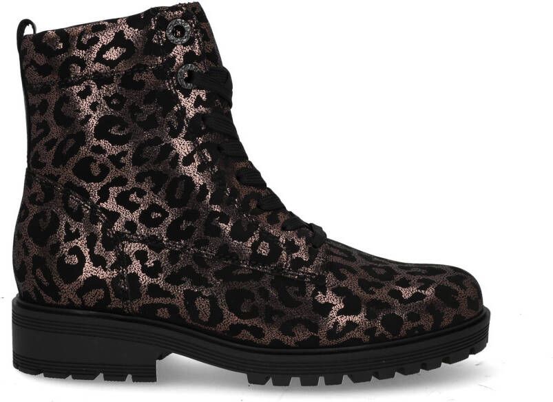 Gabor Veterlaarsjes Pisa blokhak veterschoenen in animal-look comfortbreedte g - Foto 3