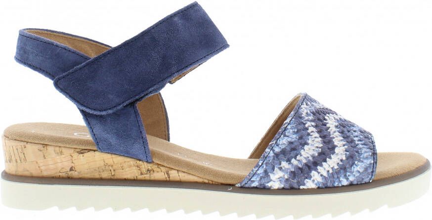Gabor 82.750.86 Blauw combi sandaal - Schoenen.nl
