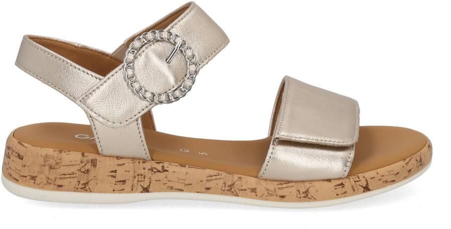 Gabor DAMES SANDALEN BEIGE 82.734.82 SATIN MET LDS PUDER SILB S.KORK - Foto 2