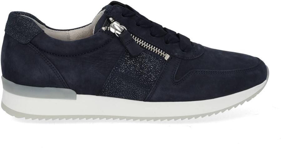 Gabor Sneaker Blauw Nubuck veters 2 Ritsen - Foto 2