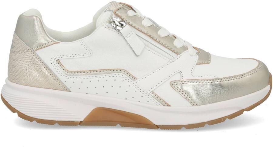 Gabor Rollingsoft Sneaker Veter en Rits Wit Goud Leer - Foto 8