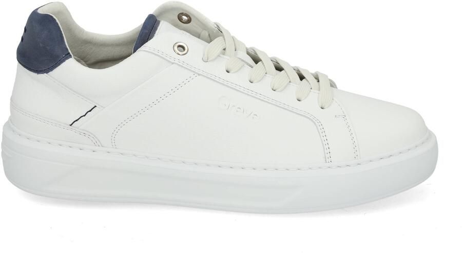GREVE Lage Sneakers Heren Delft Maat: 40 Materiaal: Leer Kleur: Wit - Foto 3